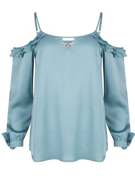 Cold Shoulder Lagoon Top - Eighty7 Boulevard