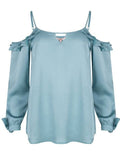 Cold Shoulder Lagoon Top - Eighty7 Boulevard 