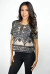 Aztec Lace Top - Eighty7 Boulevard 