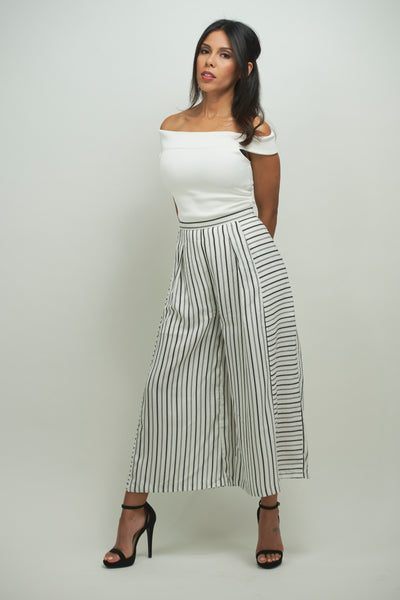 Striped Derby Pants - Eighty7 Boulevard 