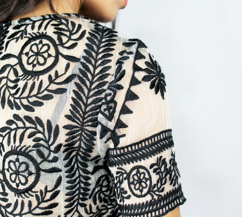 Aztec Lace Top - Eighty7 Boulevard 