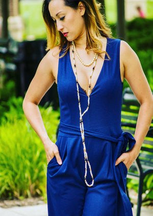 Destiny Blue Jumpsuit - Eighty7 Boulevard 