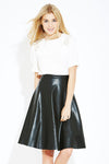 Vegan Leather Skirt - Eighty7 Boulevard 