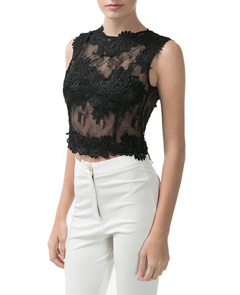 Lace Crop top - Eighty7 Boulevard 