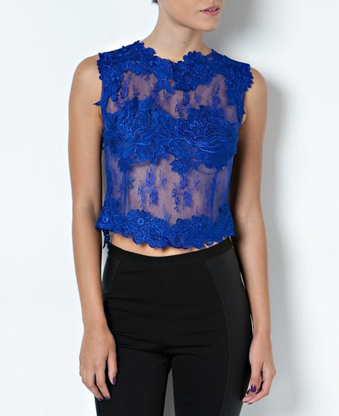 Lace Crop top - Eighty7 Boulevard 