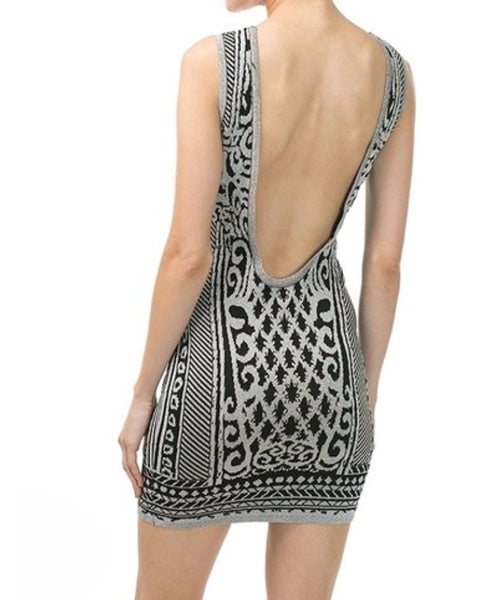Low Back Shimmer Dress - Eighty7 Boulevard 