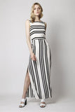 Over Exposed Ivory and Striped Maxi Dress - Eighty7 Boulevard 