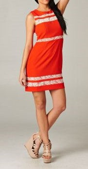 Orange Panel Dress - Eighty7 Boulevard 